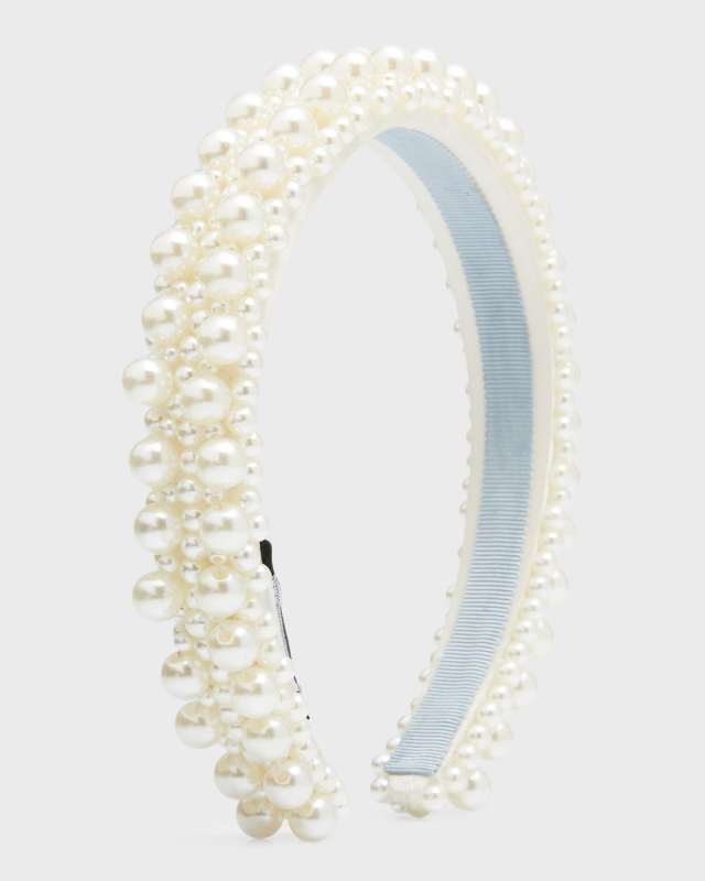 bridal pearly satin headband